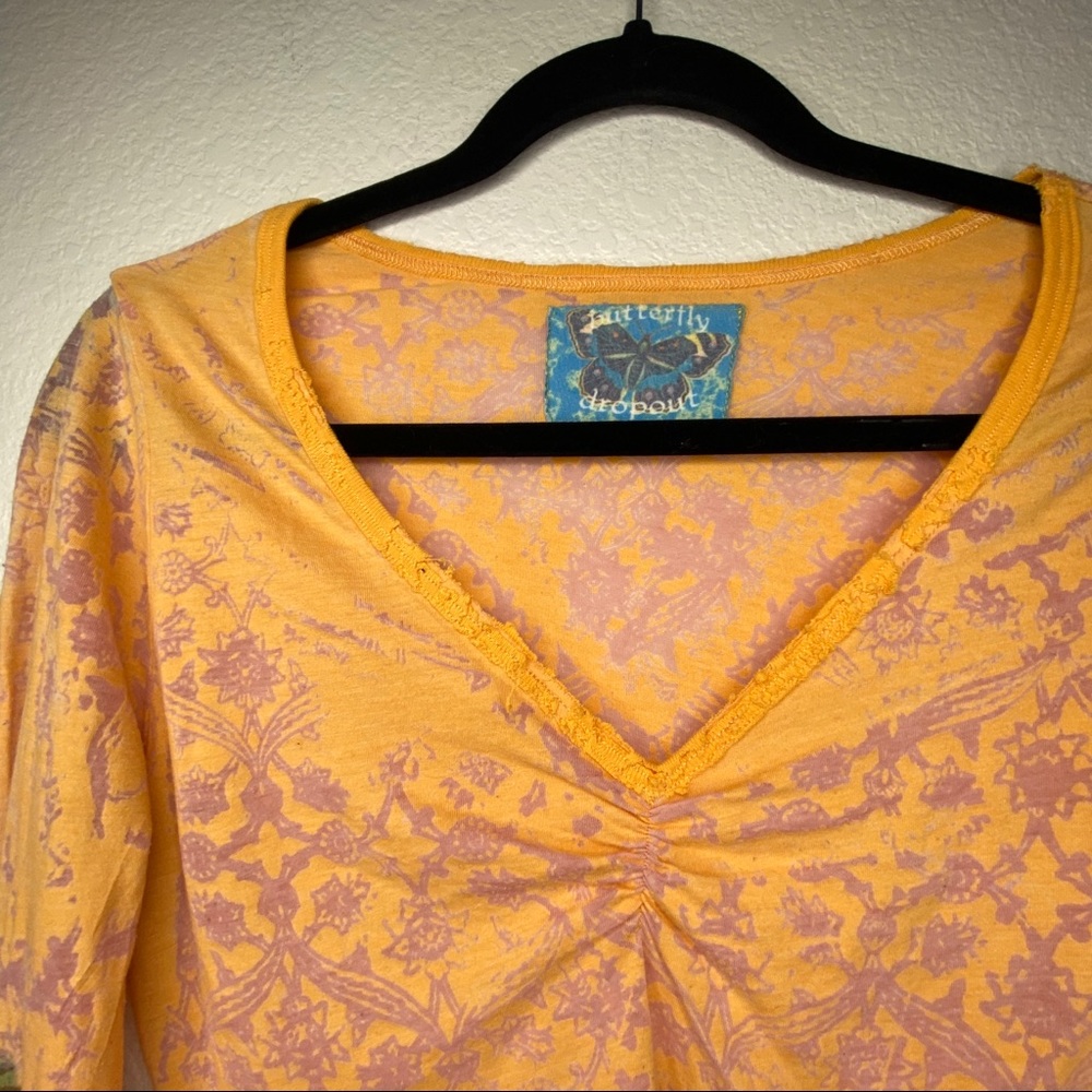 Butterfly 🦋 Dropout Sheer Pattern Long Sleeve - Picture 3 of 5